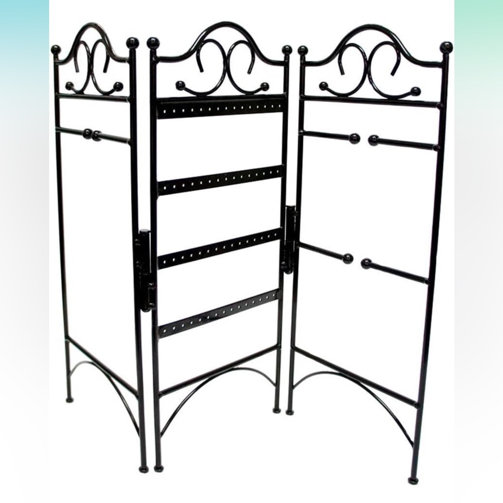 Black Metal Jewelry Organizer Stand